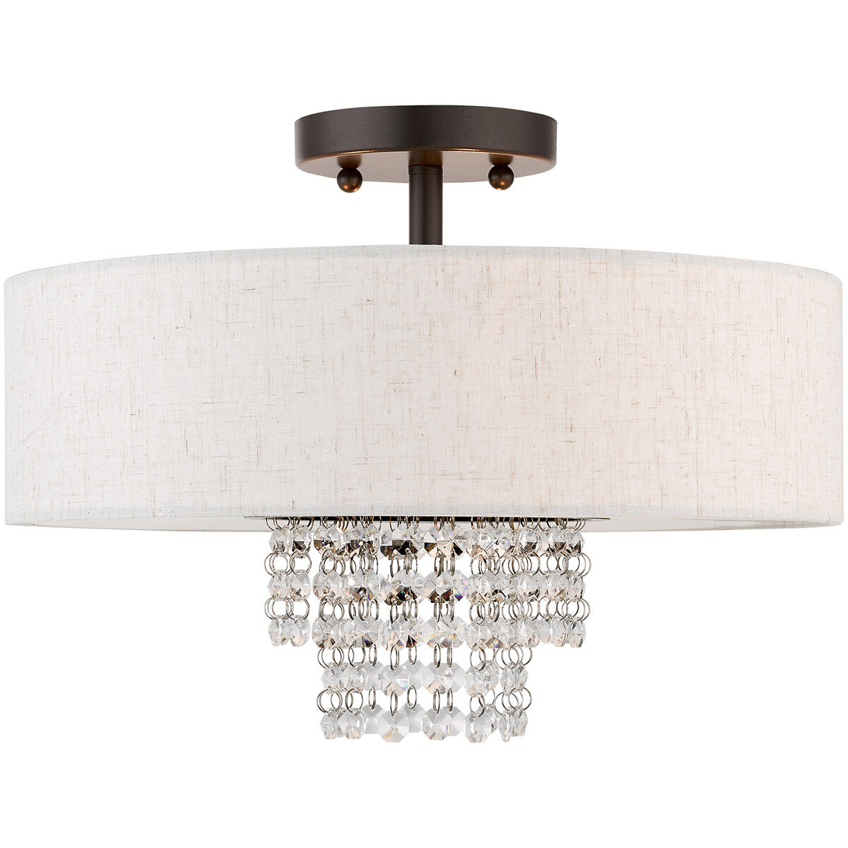 Carlisle 3 Light 15 inch English Bronze Semi-Flush Mount Ceiling Light