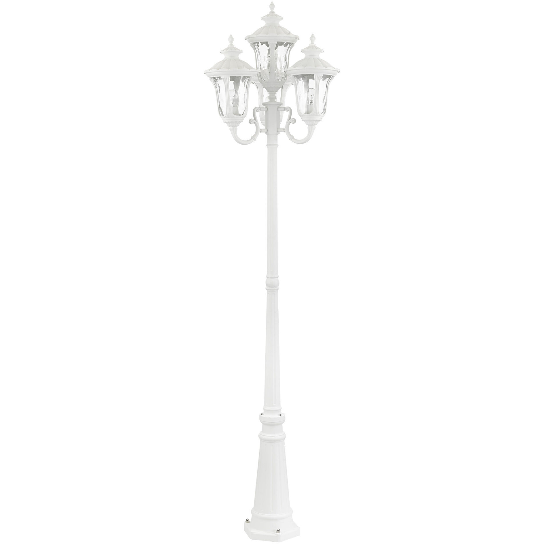 Oxford 4 Light 93 inch Textured White Outdoor Post Light