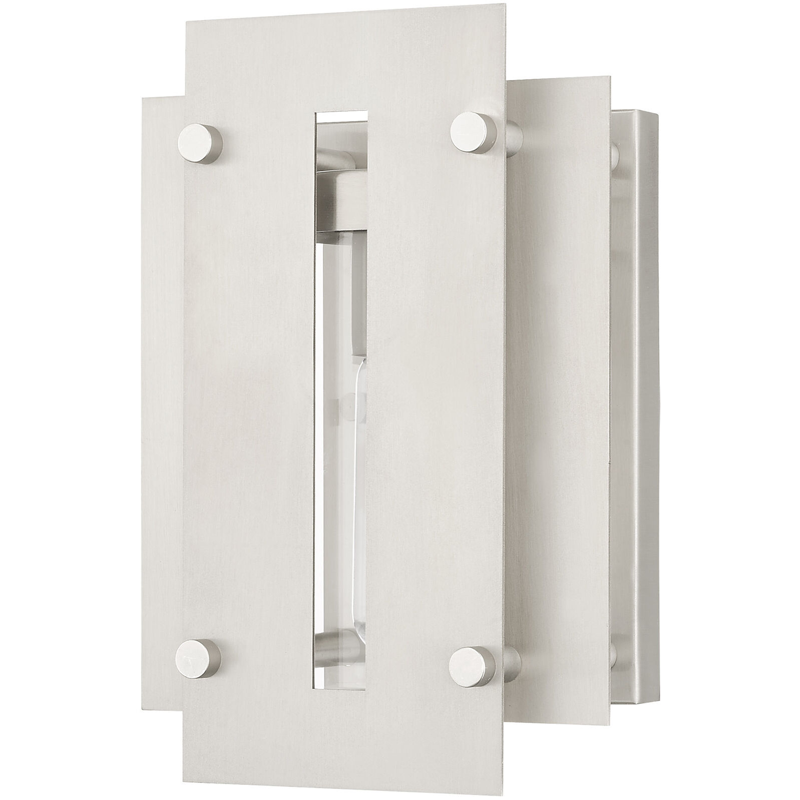 Utrecht 1 Light 10 inch Brushed Nickel Accents Outdoor Wall Lantern