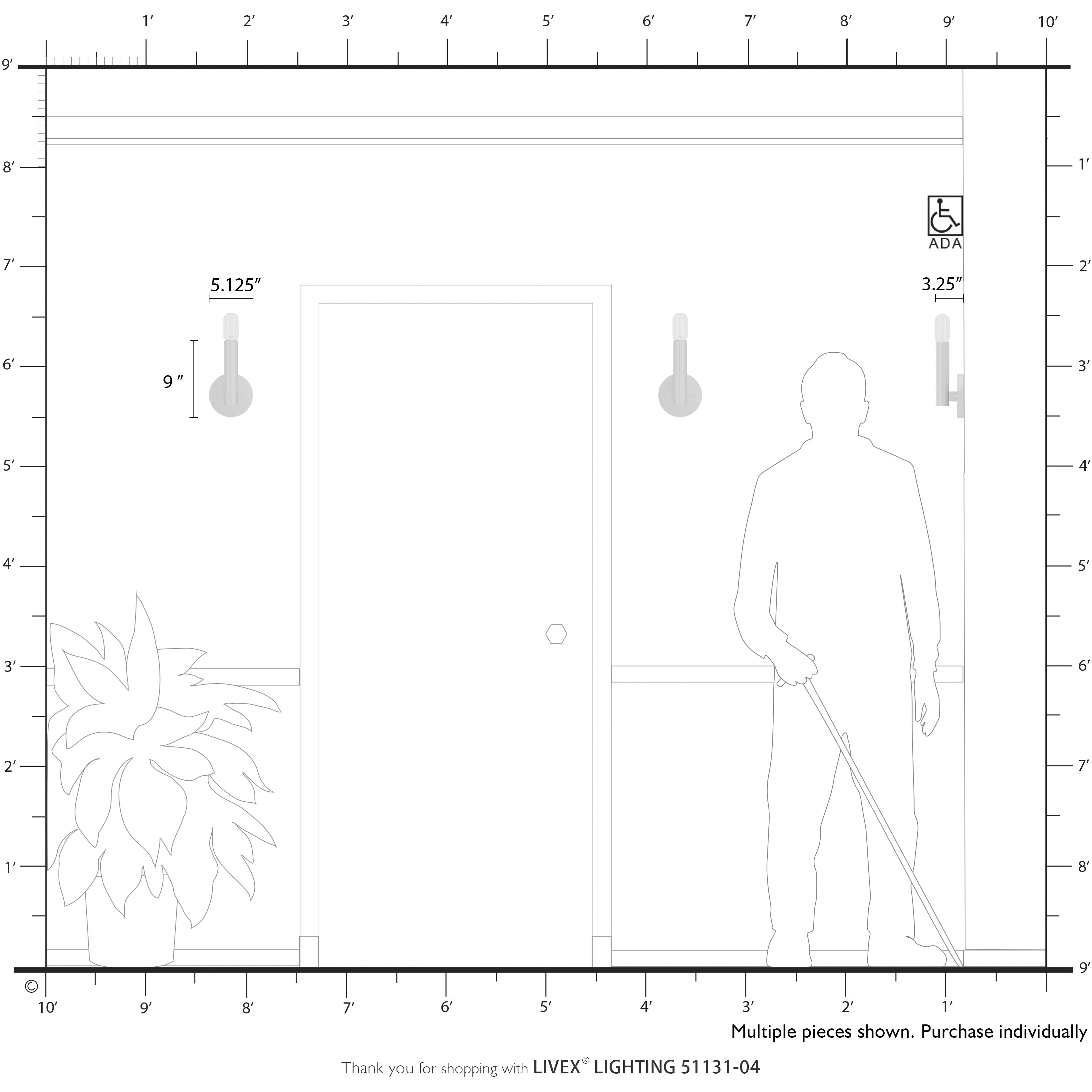 Copenhagen 1 Light 5.13 inch Black ADA Wall Sconce Wall Light, Single