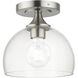 Glendon 1 Light 8.25 inch Brushed Nickel Semi-Flush Ceiling Light