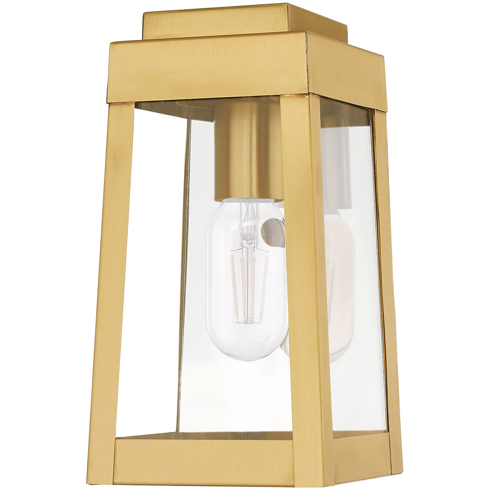 Oslo 1 Light 10 inch Satin Brass Outdoor Wall Lantern