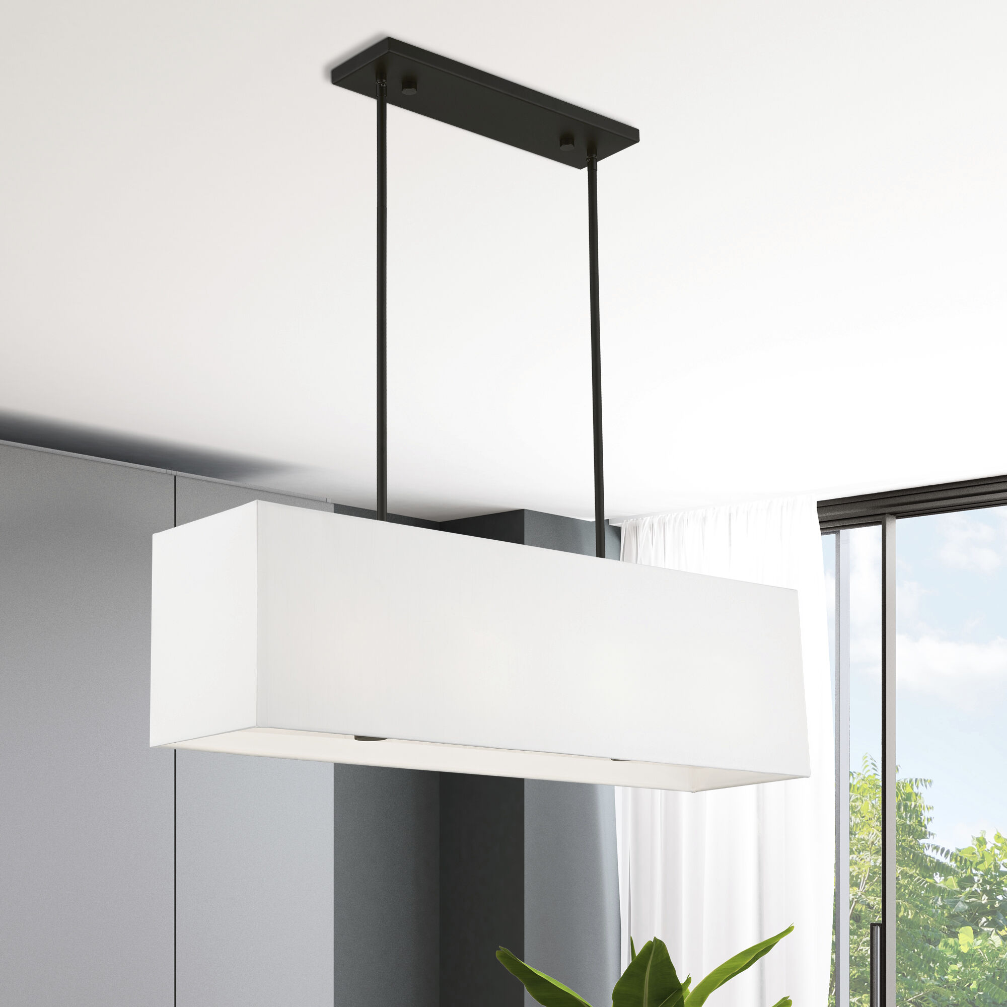 Summit Linear Chandelier Ceiling Light in Black