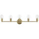 Lansdale 5 Light 33.88 inch Antique Brass ADA Large Vanity Sconce Wall Light, Large