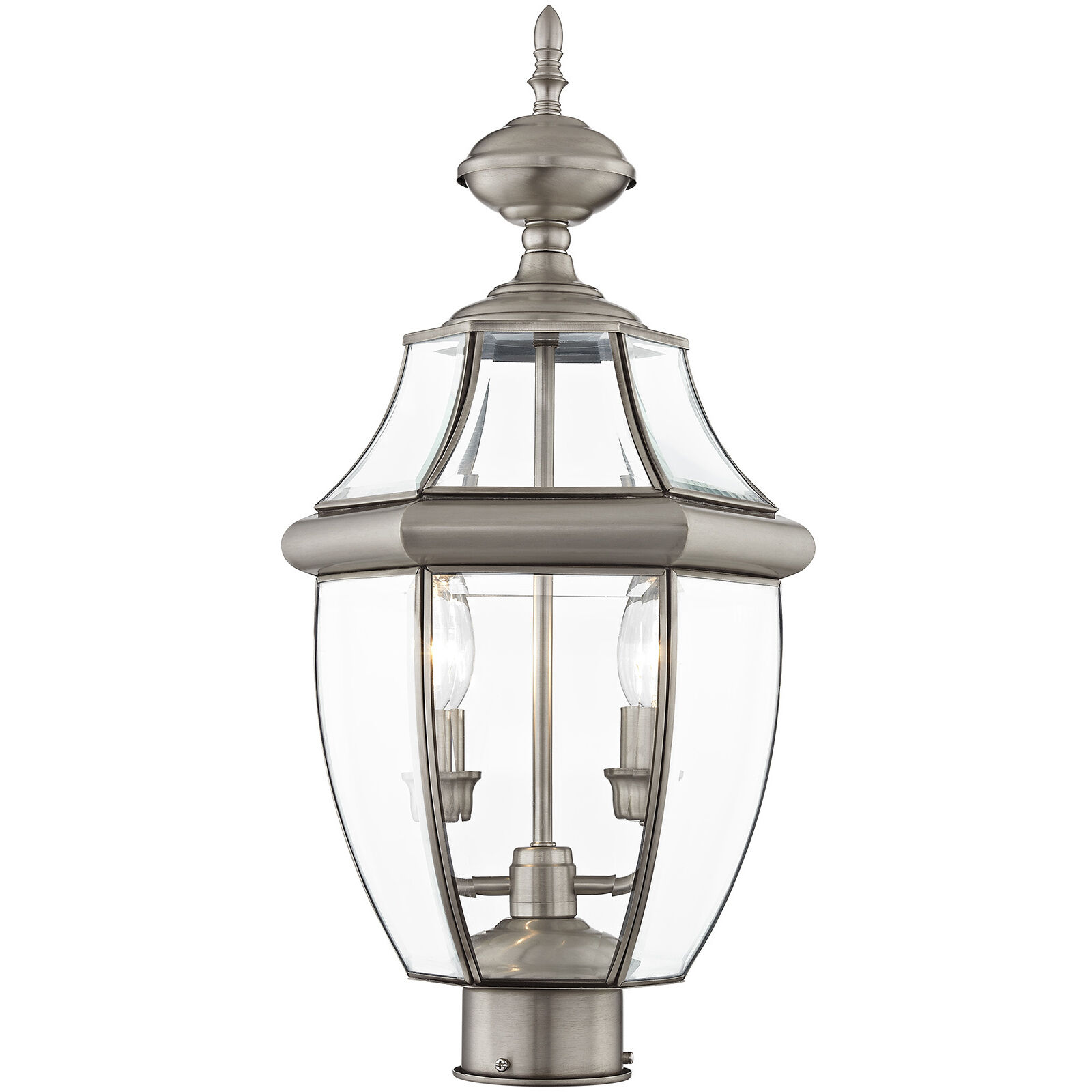Monterey 2 Light 22 inch Brushed Nickel Outdoor Post Top Lantern