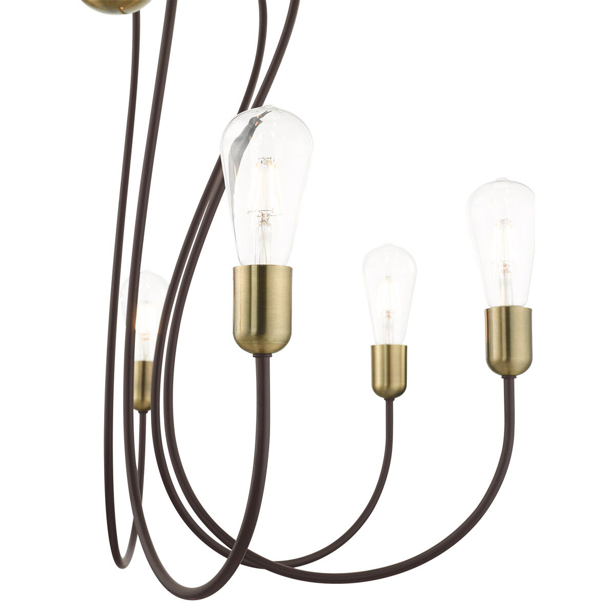 Lucerne 7 Light 30 inch Bronze with Antique Brass Accents Chandelier Ceiling Light