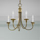 Cranford 5 Light 24 inch Antique Brass Chandelier Ceiling Light