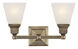 Mission 2 Light 15 inch Antique Brass Bath Vanity Wall Light