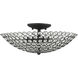 Cassandra 3 Light 16 inch Black Semi Flush Ceiling Light