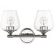 Willow 2 Light 15 inch Polished Chrome Vanity Sconce Wall Light