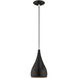 Allison 1 Light 6.25 inch Shiny Black Mini Pendant Ceiling Light