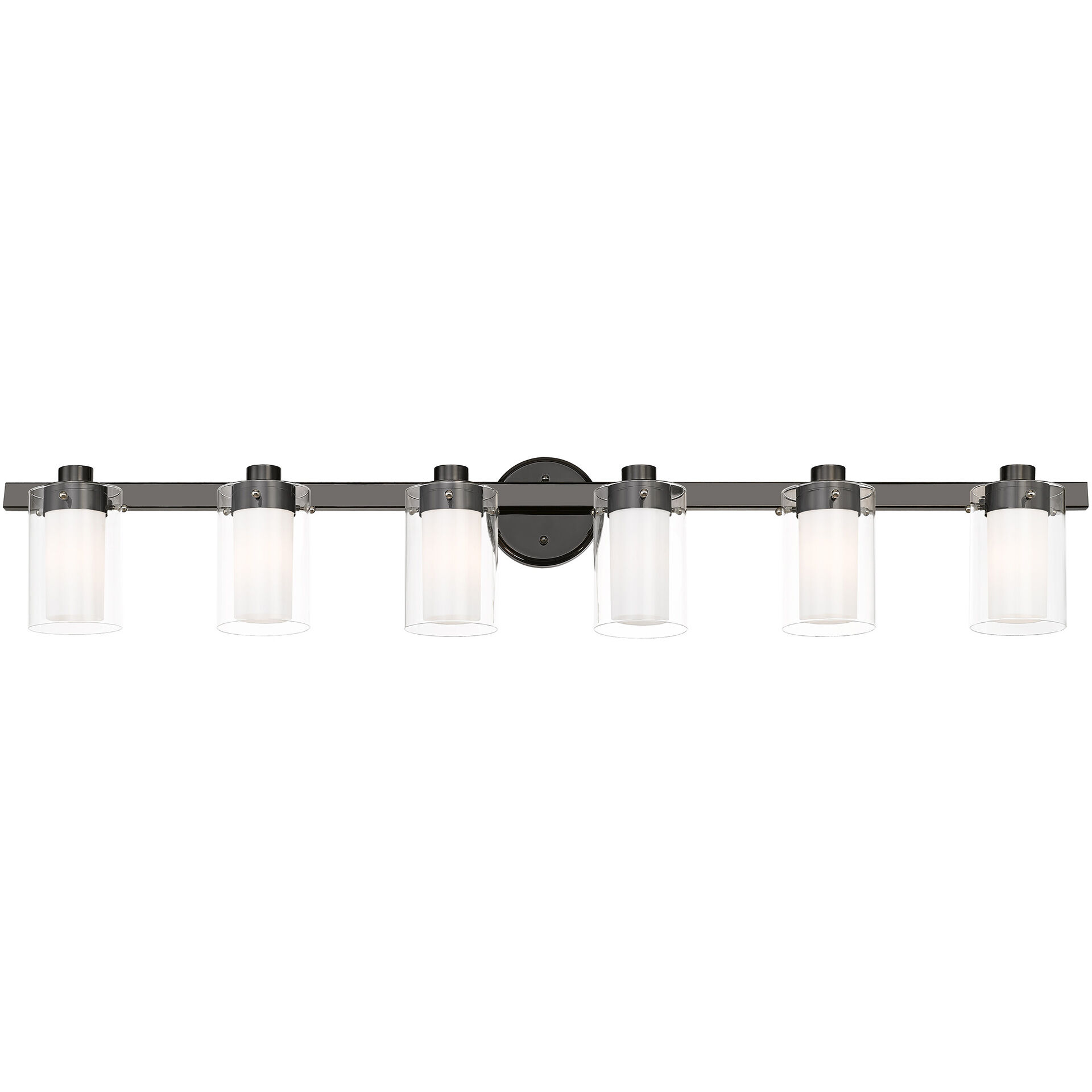 Manhattan 6 Light 48 inch Polished Black Chrome Vanity Sconce Wall Light