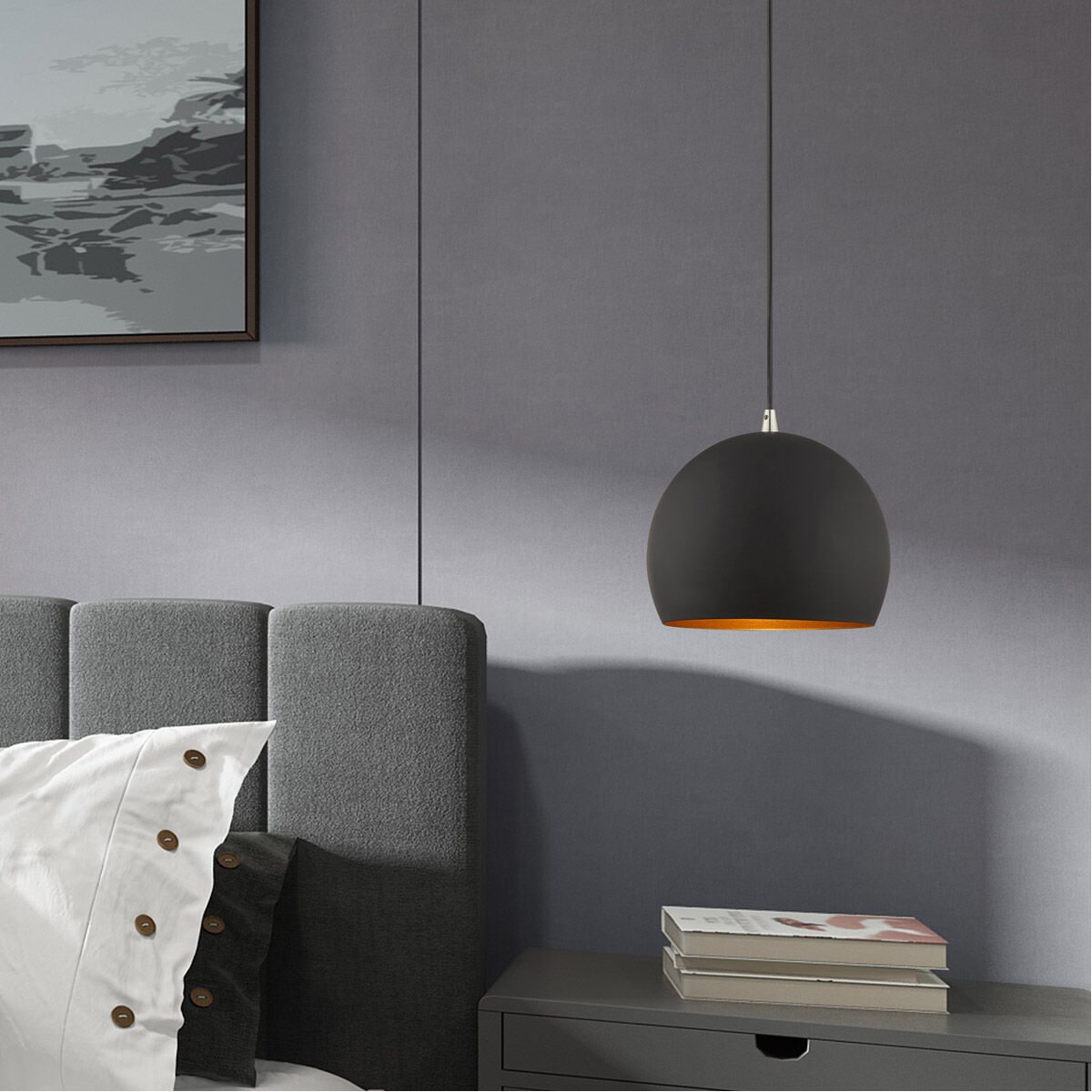 Allison 1 Light 10 inch Black Mini Pendant Ceiling Light