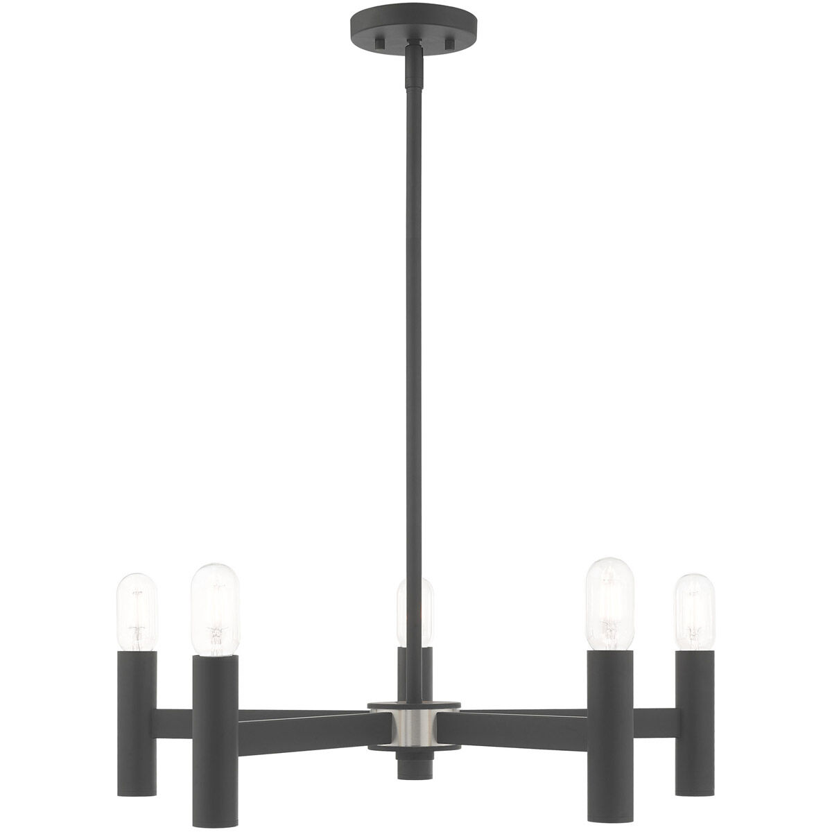 Copenhagen 5 Light 25 inch Scandinavian Gray Chandelier Ceiling Light