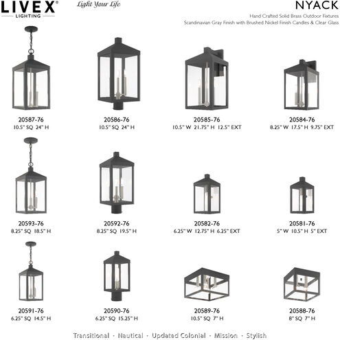 Nyack 1 Light 6 inch Scandinavian Gray Outdoor Pendant Lantern