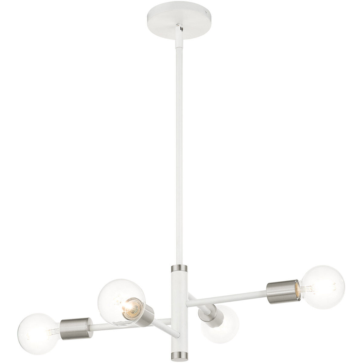 Bannister 4 Light 18 inch White Chandelier Ceiling Light
