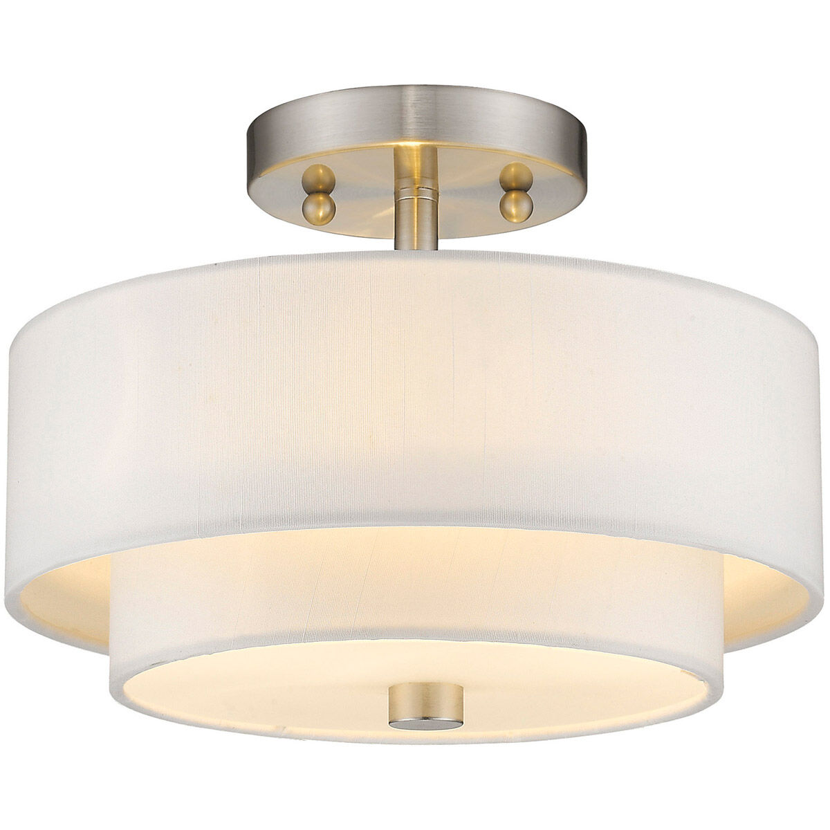 Claremont 2 Light 11 inch Brushed Nickel Semi-Flush Mount Ceiling Light