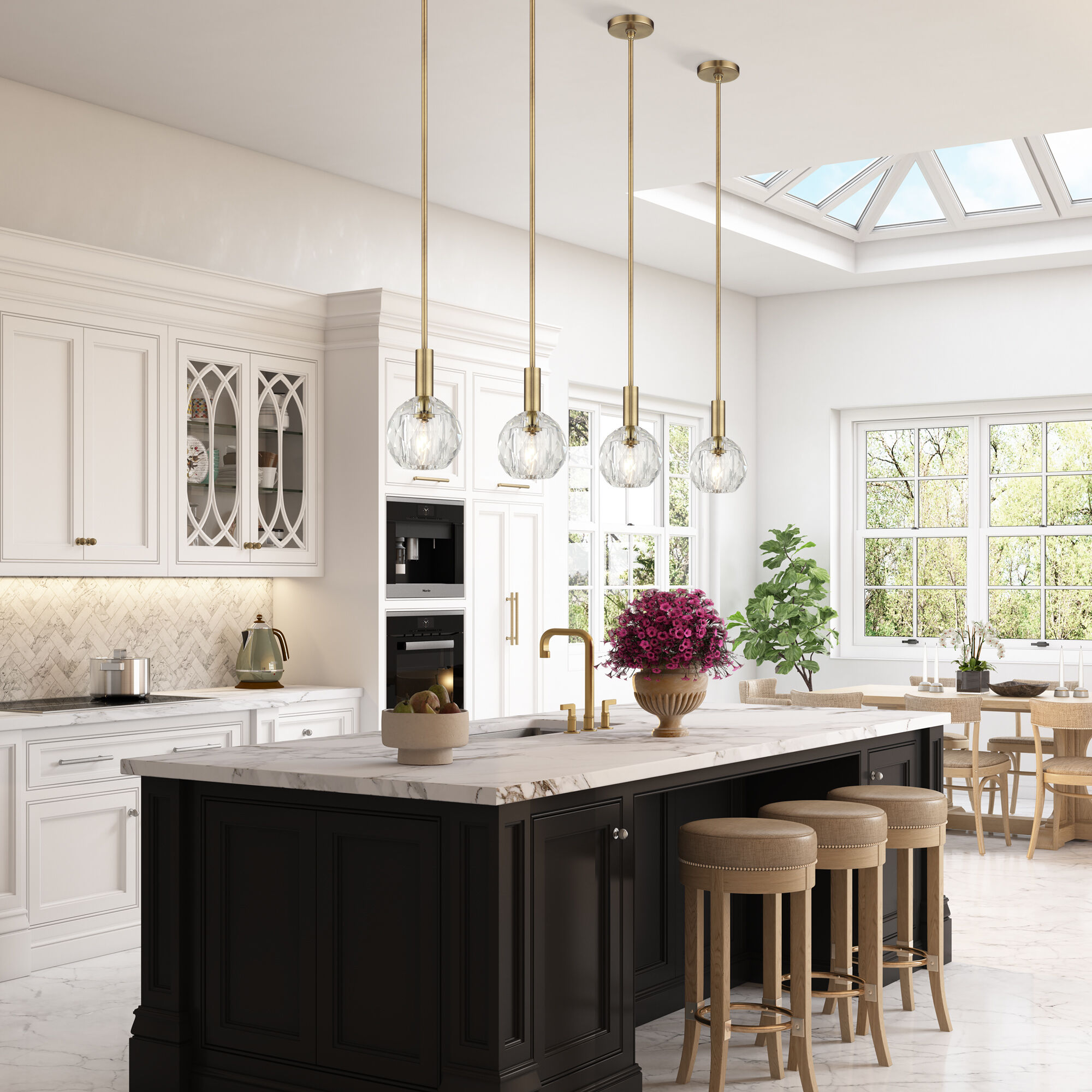 Whitfield 1 Light 6.5 inch Natural Brass Pendant Ceiling Light