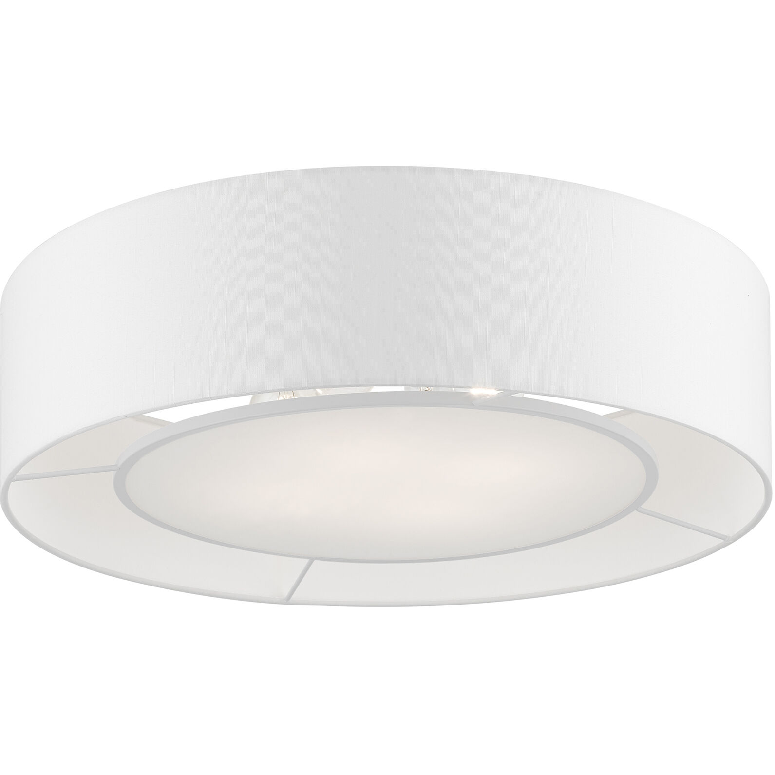 Gilmore 4 Light 21 inch Brushed Nickel with Shiny White Accents Semi-Flush Ceiling Light