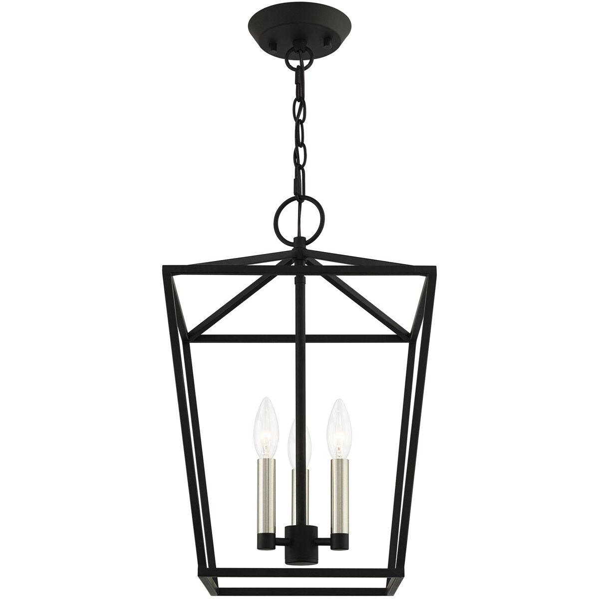 Devone 3 Light 13 inch Black Convertible Semi Flush/Lantern Ceiling Light
