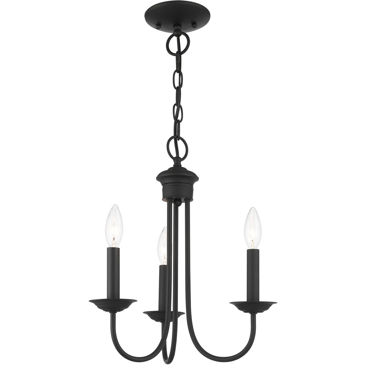 Estate 3 Light 14 inch Black Chandelier Ceiling Light