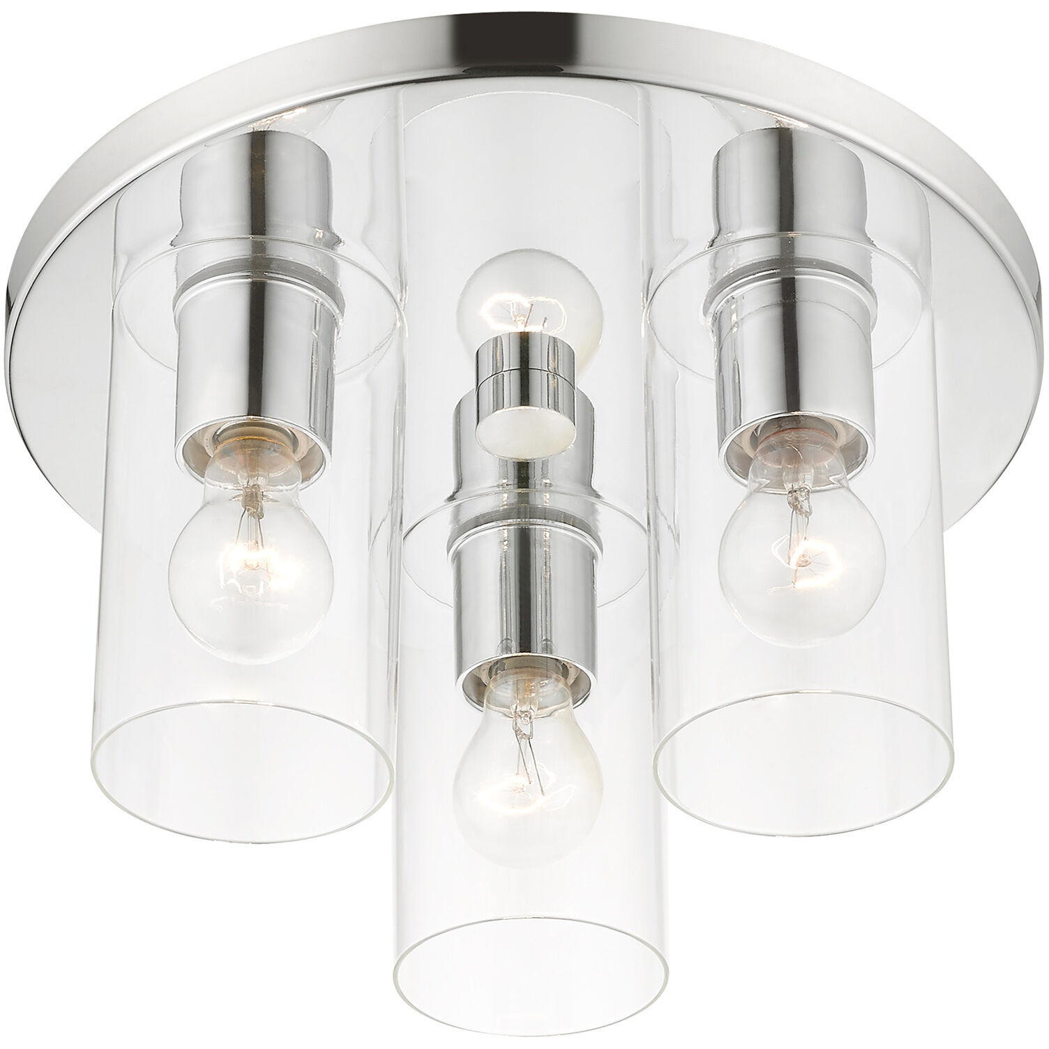 Zurich 3 Light 14 inch Polished Chrome Flush Mount Ceiling Light
