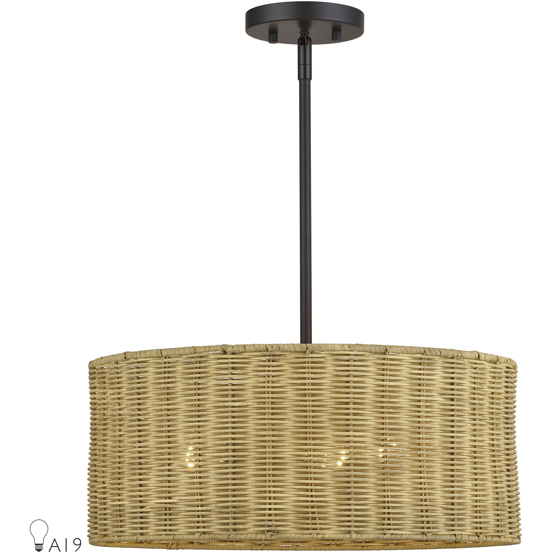 Weavington 3 Light 18 inch Bronze Pendant Chandelier Ceiling Light