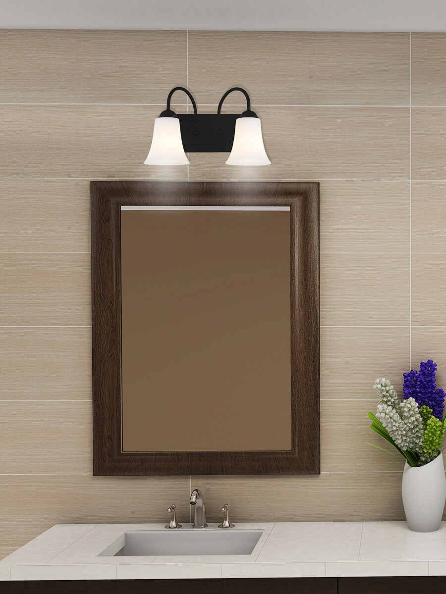 Ridgedale 2 Light 15 inch Black Bath Vanity Wall Light