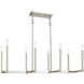 Alpine 8 Light 37 inch Polished Nickel Linear Chandelier Ceiling Light