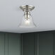 Moreland 1 Light 6 inch Brushed Nickel Small Semi-Flush Ceiling Light, Small