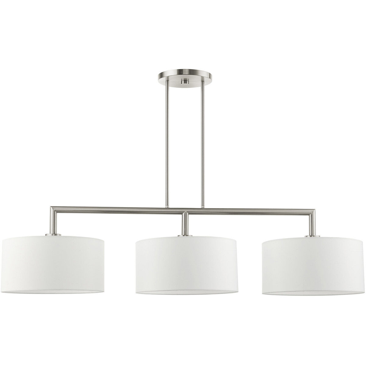 Meridian 3 Light 51 inch Brushed Nickel Linear Chandelier Ceiling Light