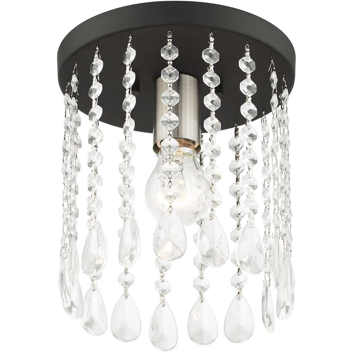 Elizabeth 1 Light 8 inch Black Petite Flush Mount Ceiling Light