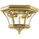 Monterey/Georgetown 2 Light 11 inch Polished Brass Outdoor Ceiling Mount