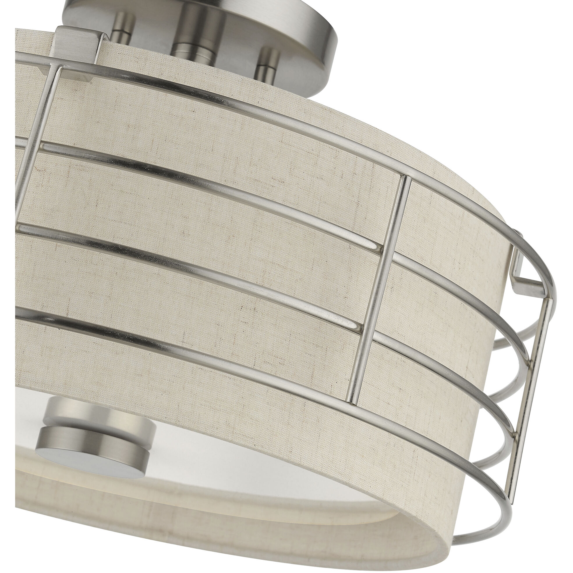 Blanchard 3 Light 15 inch Brushed Nickel Semi Flush Mount Ceiling Light, Large