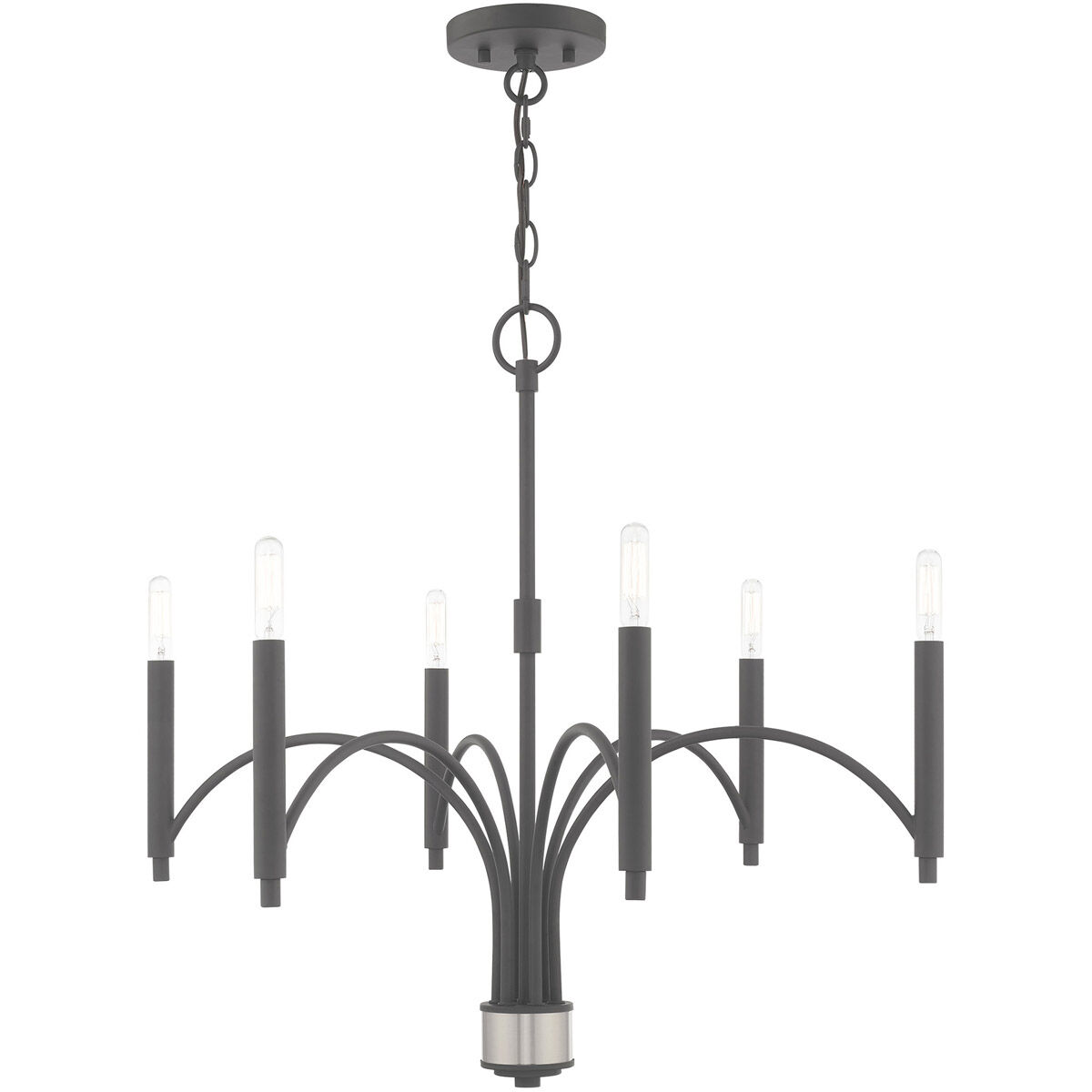 Wisteria 6 Light 26 inch Scandinavian Gray Chandelier Ceiling Light