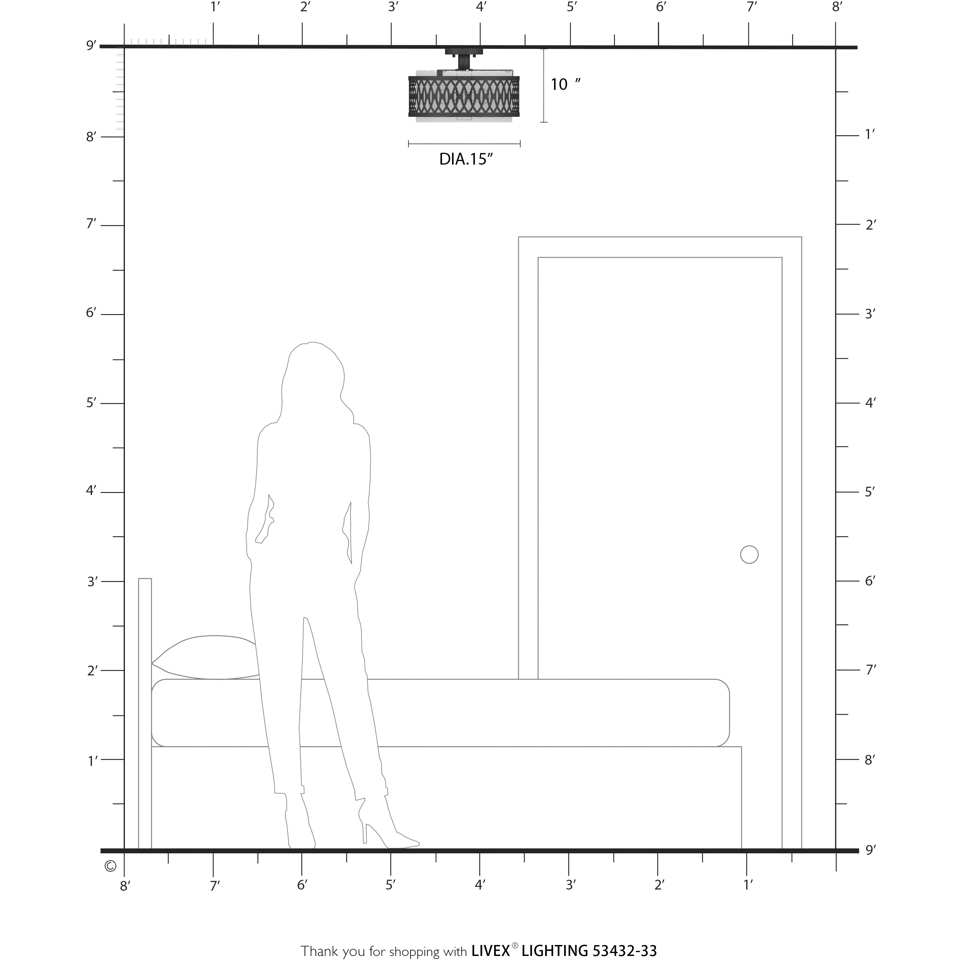 Vistaview 3 Light 15 inch Soft Gold Semi-Flush Ceiling Light