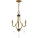 Glendale 3 Light 14 inch Antique Brass Mini Chandelier Ceiling Light