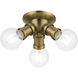 Lansdale 3 Light 7 inch Antique Brass Flush Mount Ceiling Light