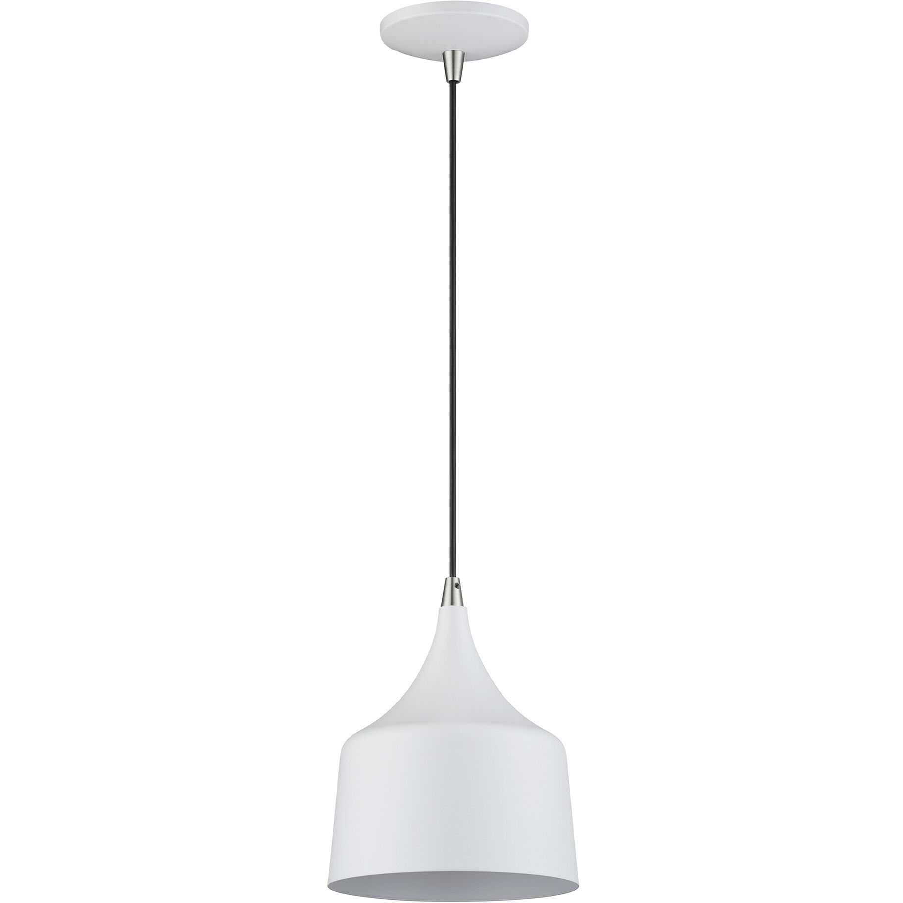 Bolita 8 inch White with Brushed Nickel Accents Pendant Ceiling Light