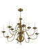 Williamsburgh 12 Light 32 inch Antique Brass Chandelier Ceiling Light