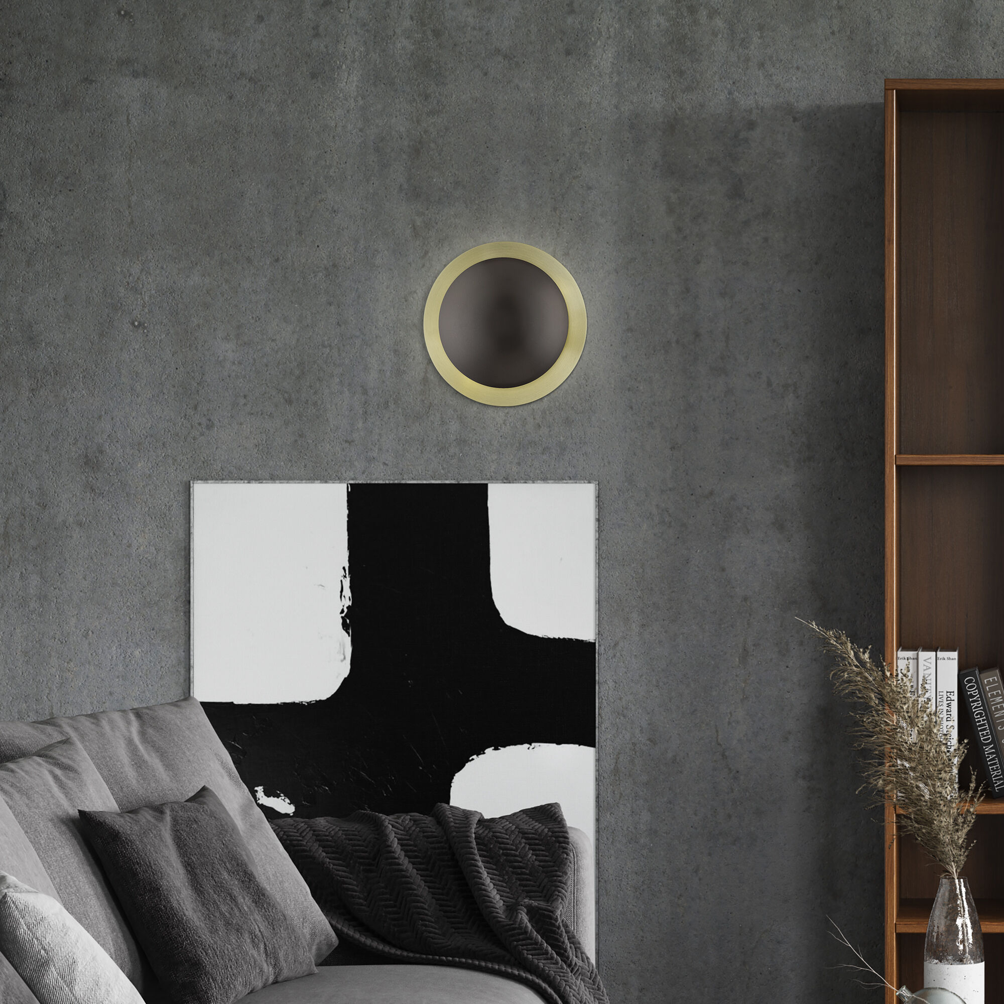 Ventura 2 Light 11 inch English Bronze with Antique Brass Reflector Semi-Flush/Wall Sconce Ceiling Light, Medium