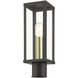 Gaffney 1 Light 15.5 inch Bronze with Antique Gold Finish Accents Outdoor Post Top Lantern