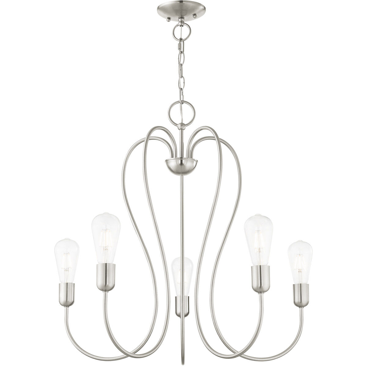 Lucerne 5 Light 24 inch Brushed Nickel Chandelier Ceiling Light