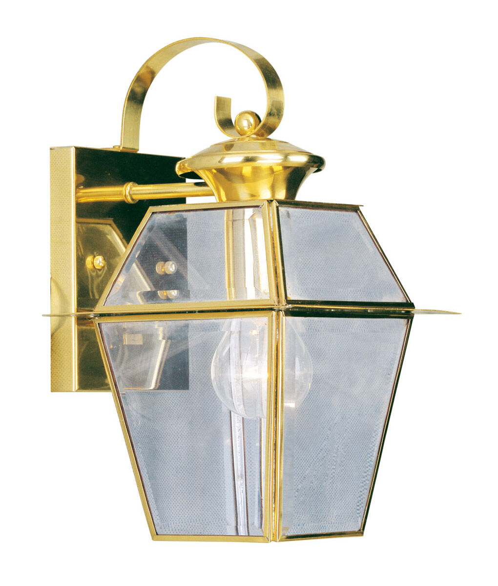 Westover 1 Light 13 inch Polished Brass Outdoor Wall Lantern
