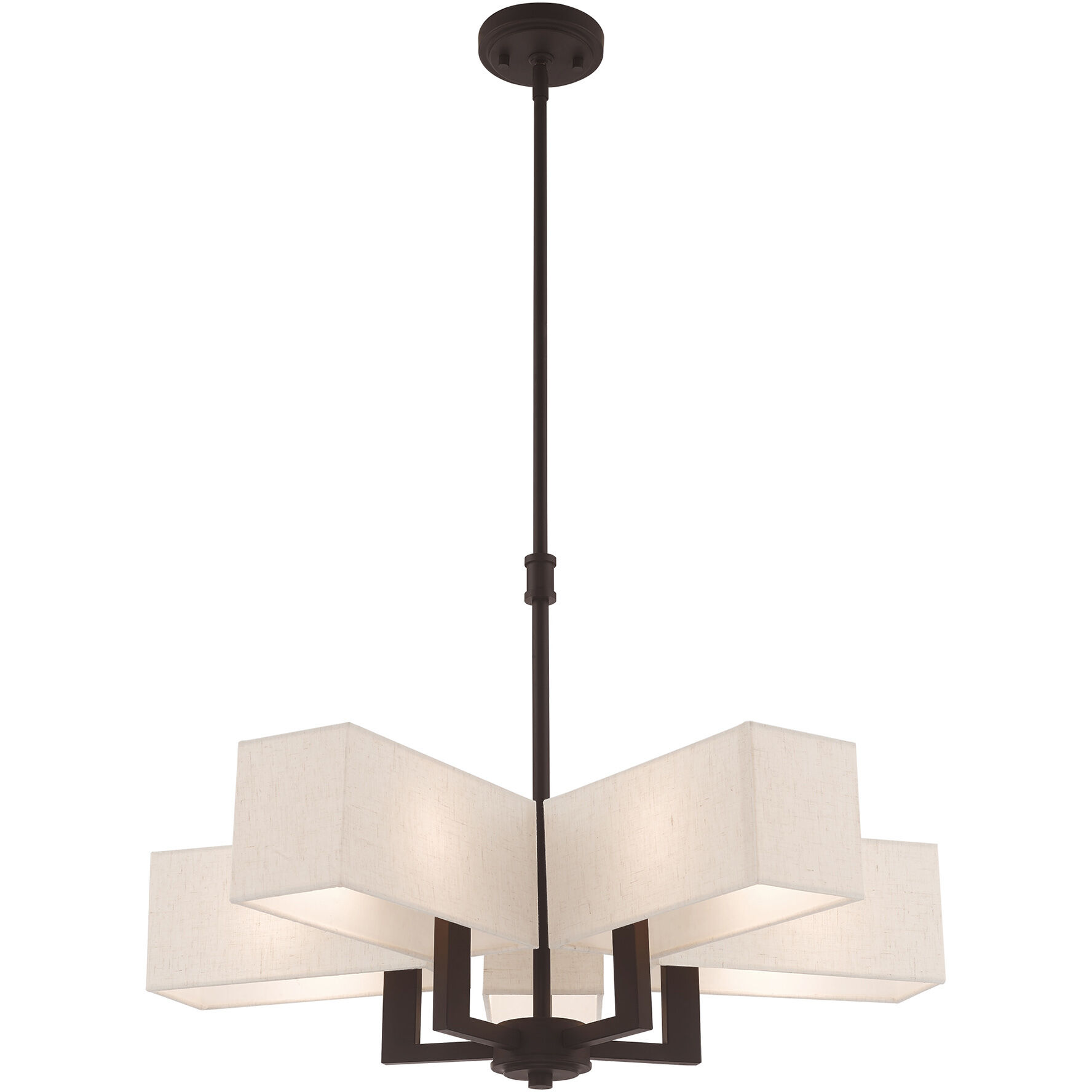 Rubix 5 Light 26 inch Bronze Chandelier Ceiling Light