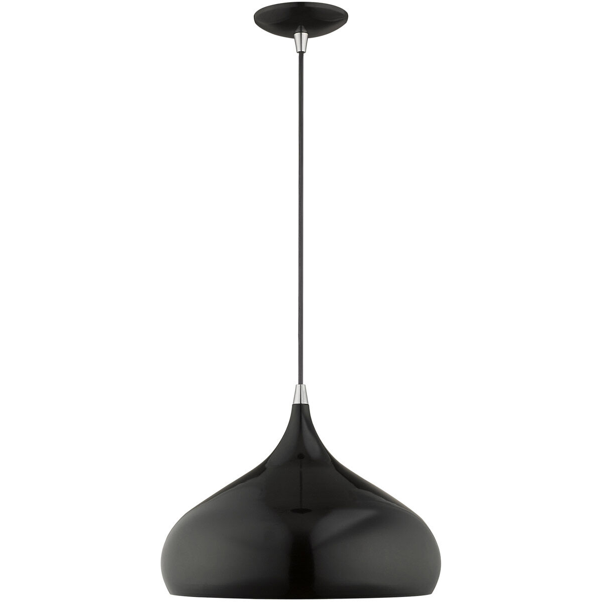 Allison 1 Light 14 inch Shiny Black Mini Pendant Ceiling Light