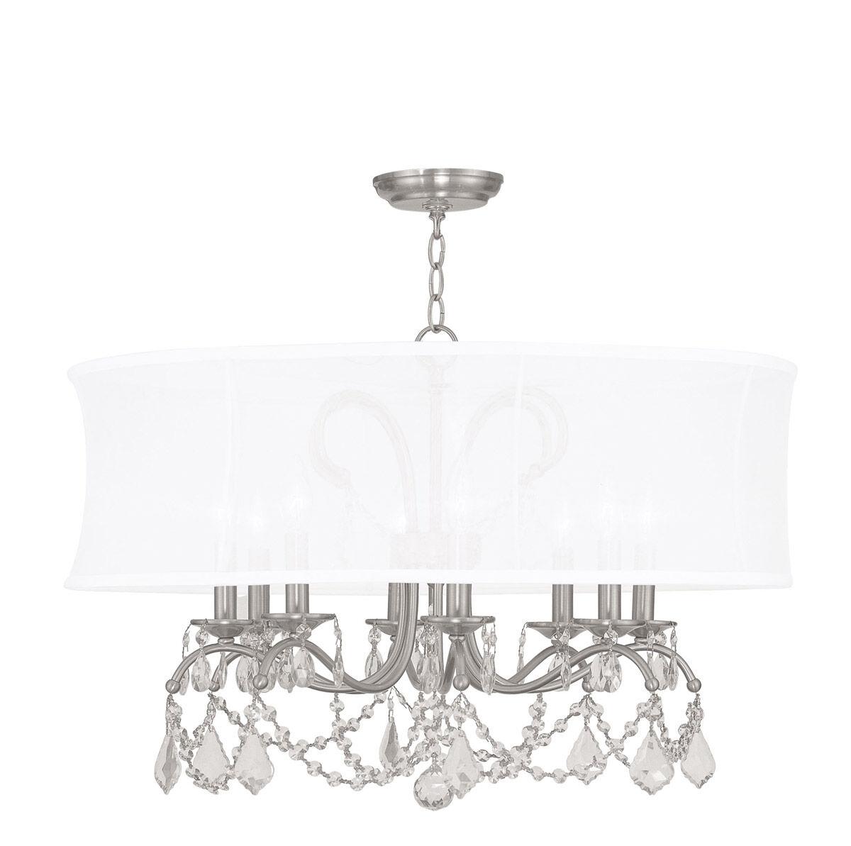 Newcastle 8 Light 28 inch Brushed Nickel Chandelier Ceiling Light