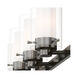 Manhattan 6 Light 48 inch Polished Black Chrome Vanity Sconce Wall Light