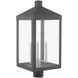 Nyack 3 Light 24 inch Scandinavian Gray Outdoor Post Top Lantern
