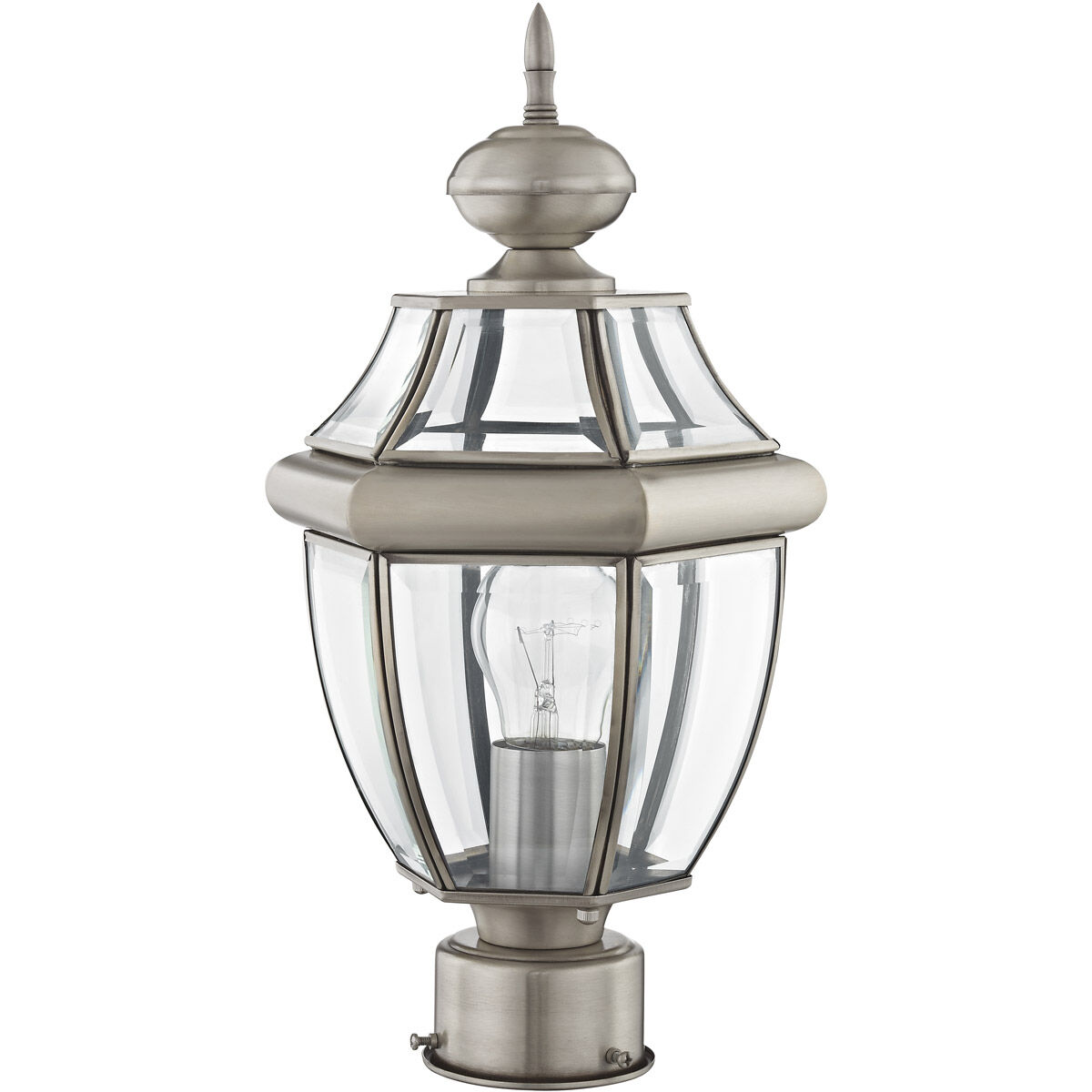 Monterey 1 Light 17 inch Brushed Nickel Outdoor Post Top Lantern